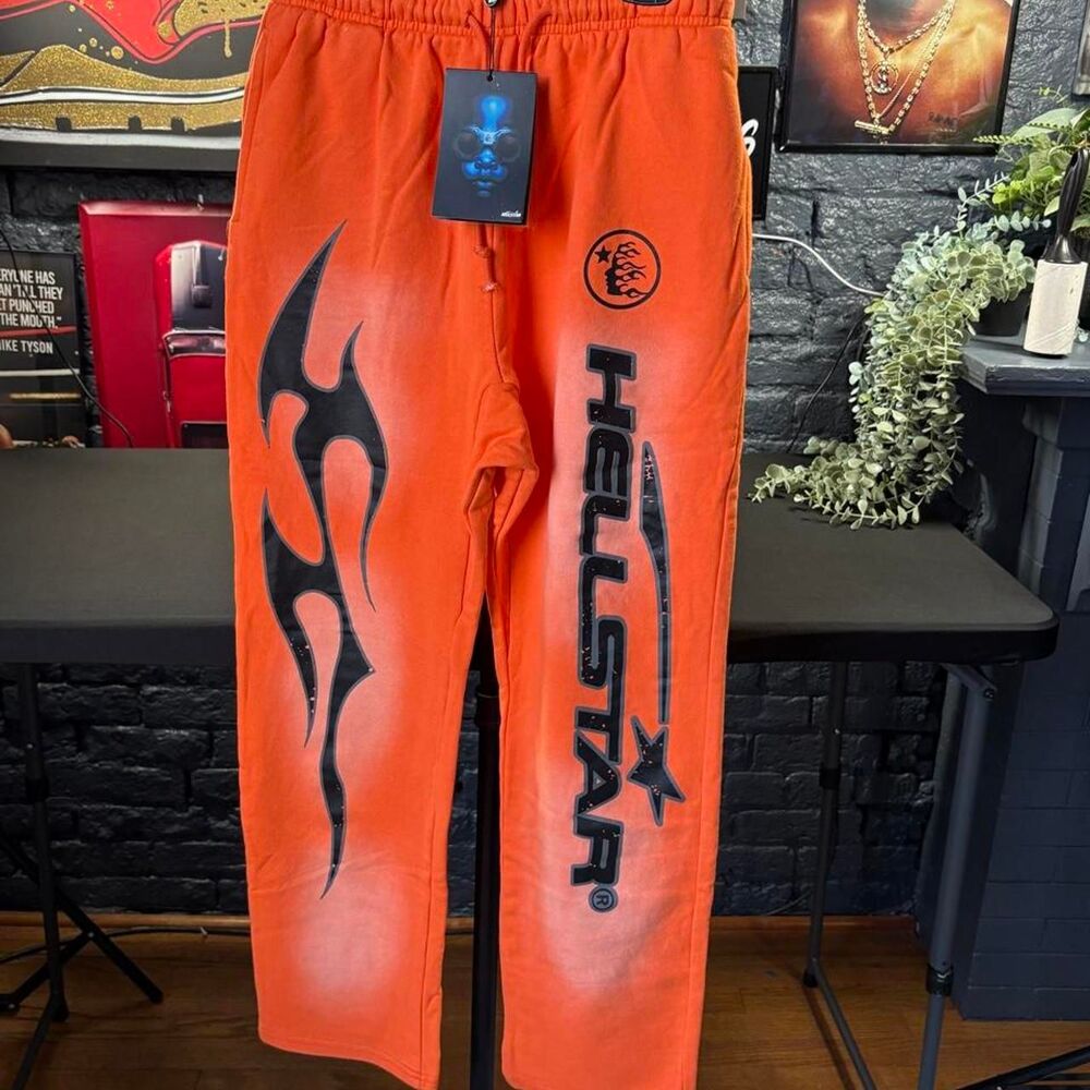 Hellstar Men's Orange Joggers-tracksuits